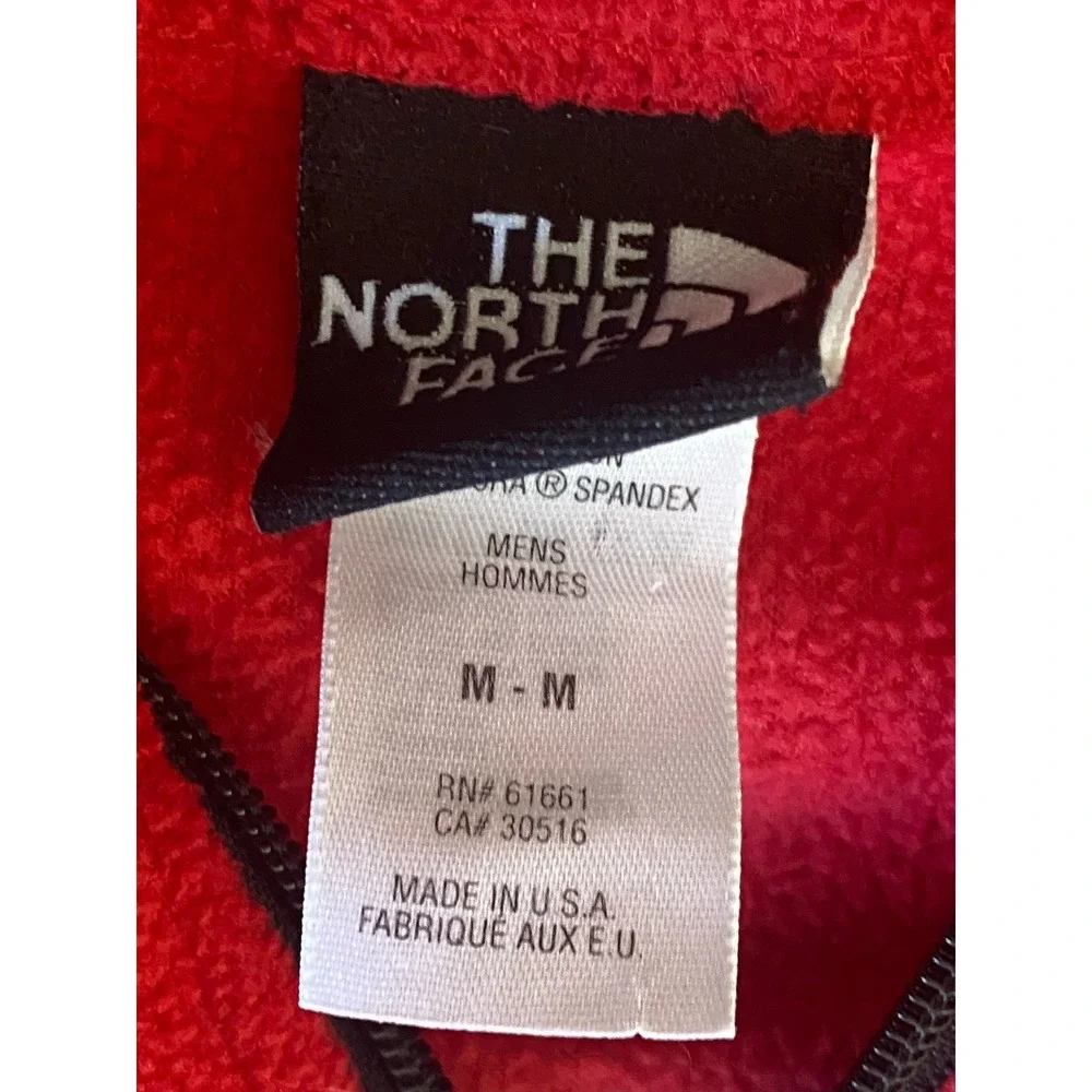 VTG The North Face Fleece Vest‎ Mens Size Medium Full Zip Sleeveless Red USA